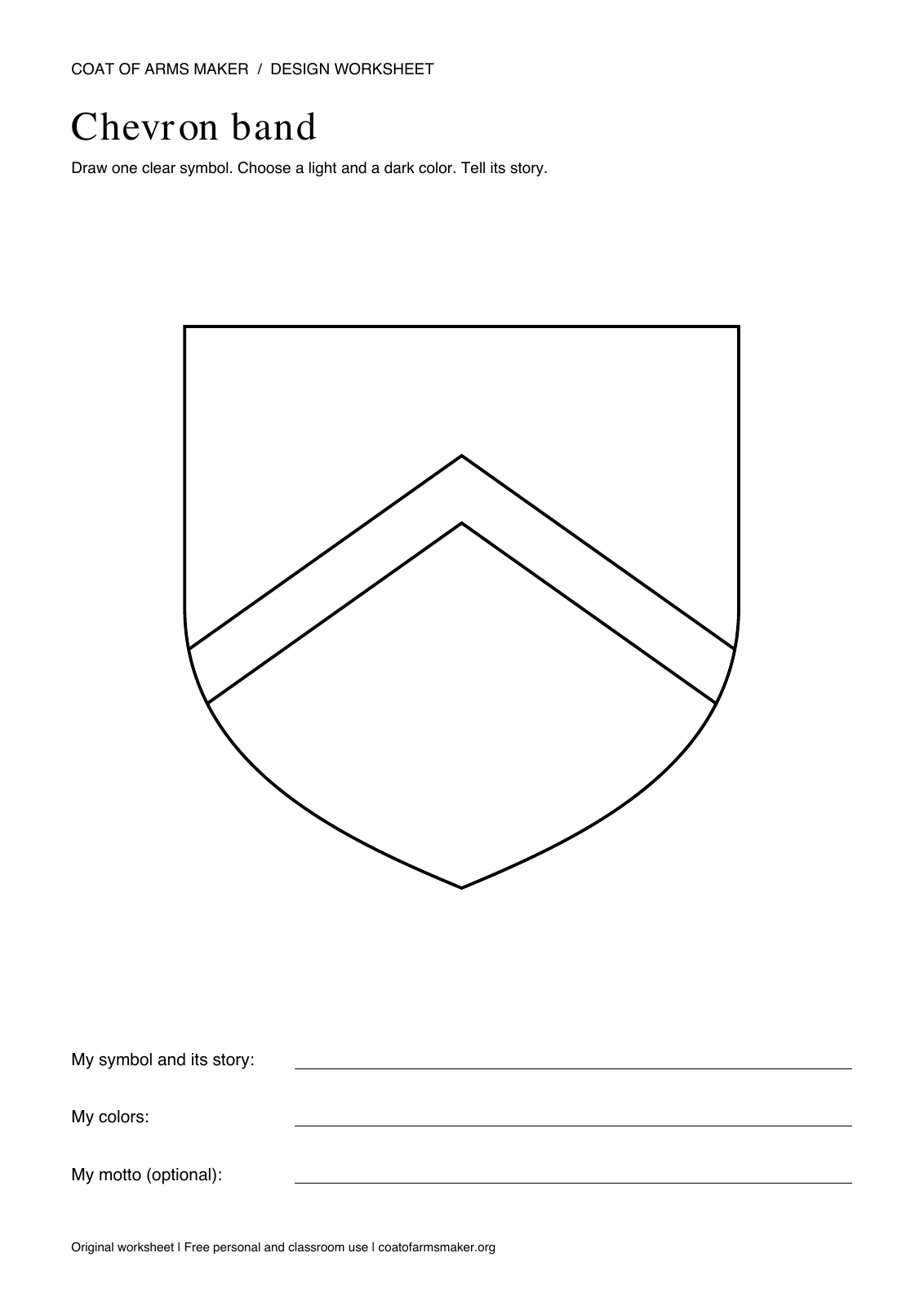 Chevron band printable coat of arms worksheet